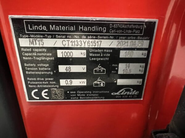 Linde Gabelstapler MT15 | Tragkraft 1.000kg